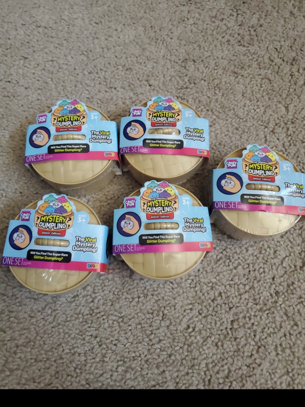 RMS Mystery Dumpling Glitter Edition Surprise Toy - Gold Cases (Set of 5)